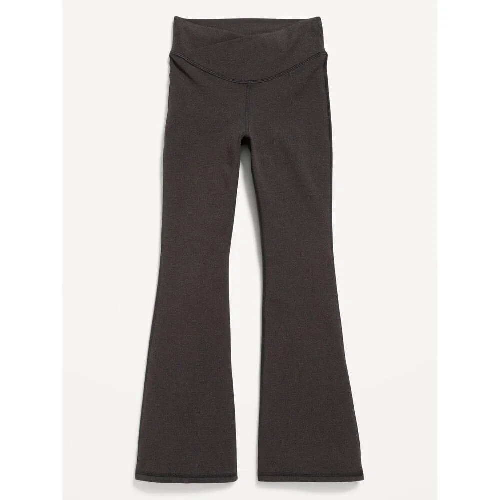 Old Navy Girls Large Flared Leggings Charcoal PowerChill Crossover